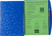PP, wire bound notebook with 30 lined pages, scan app and pen. Blue ink.