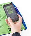 PP, wire bound notebook with 30 lined pages, scan app and pen. Blue ink.