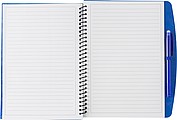 PP, wire bound notebook with 30 lined pages, scan app and pen. Blue ink.