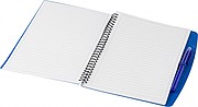 PP, wire bound notebook with 30 lined pages, scan app and pen. Blue ink.
