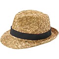 Pricus straw hat, solid black