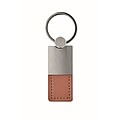 PU and metal key ring, brown