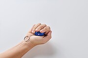 PU ball shape key ring, blue