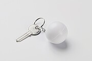 PU ball shape key ring, white