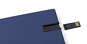 PU notebook (approx. A5) with 16GB USB drive integrated in the cover, 96 lined pages