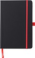 PU notebook (approx. A5) with 96 lined pages, ribbon marker, and elastic band over the cover.