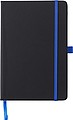 PU notebook (approx. A5) with 96 lined pages, ribbon marker, and elastic band over the cover.