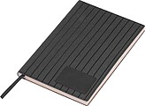 PU soft cover notebook ‘Stripes’, black