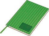 PU soft cover notebook ‘Stripes’, green