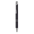 Push button ball pen in 50% wheat straw and 50% ABS material with silver fittings. Blue ink.