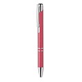Push button ball pen in 50% wheat straw and 50% ABS material with silver fittings. Blue ink.