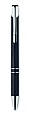 Push button ball pen in 50% wheat straw and 50% ABS material with silver fittings. Blue ink.
