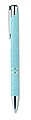 Push button ball pen in 50% wheat straw and 50% ABS material with silver fittings. Blue ink.