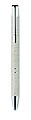 Push button ball pen in 50% wheat straw and 50% ABS material with silver fittings. Blue ink.