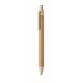 Push button ball pen in bamboo, beige