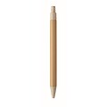 Push button ball pen in bamboo, beige