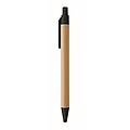 Push button ball pen in bamboo, black