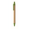 Push button ball pen in bamboo, green