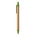 Push button ball pen in bamboo, green