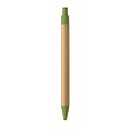Push button ball pen in bamboo, green