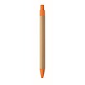 Push button ball pen in bamboo, orange