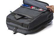 PVC backpack with anti-theft back pocket.