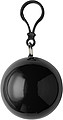 PVC Poncho in an ABS plastic ball with a snap hook attachment.
