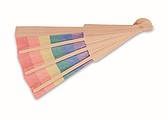 Rainbow wooden hand fan