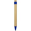 Rattan bamboo and recycled plastic ballpoint pen, blue