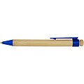 Rattan bamboo and recycled plastic ballpoint pen, blue