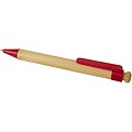 Rattan bamboo and recycled plastic ballpoint pen, red