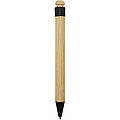 Rattan bamboo and recycled plastic ballpoint pen, solid black