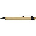 Rattan bamboo and recycled plastic ballpoint pen, solid black