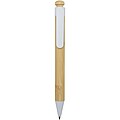Rattan bamboo and recycled plastic ballpoint pen, white