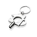 RCS recycled zinc alloy 3 in 1 keychain, silver