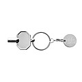 RCS recycled zinc alloy radiator key keychain with coin, silver