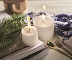 Real flame-effect LED wax candle