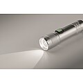 Rechargeable COB light torch, matt silver