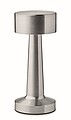 Rechargeable iron table lamp, matt silver