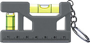 Recycled ABS spirit level keychain Indira, grey