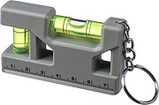 Recycled ABS spirit level keychain Indira, grey