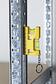 Recycled ABS spirit level keychain Indira, yellow