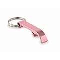 Recycled aluminium key ring, baby pink