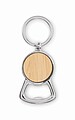 Recycled aluminium key ring, wood