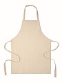 Recycled cotton apron, beige