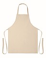 Recycled cotton apron, beige