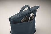 Recycled cotton cooler bag, blue