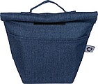 Recycled denim cooler roll-top bag Mira, blue