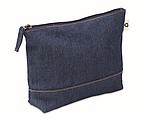 Recycled denim cosmetic pouch