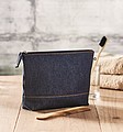 Recycled denim cosmetic pouch